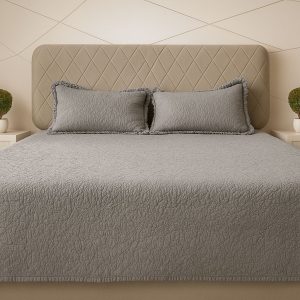 Feather Grey Frill Bedcover