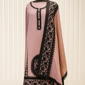 Kaari Aabroo - Pink Muslin Unstitched Suit