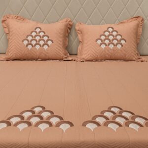 Rust Embroidered Bedcover Set