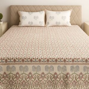 Handcrafted Jacquard Block Print Bedcover