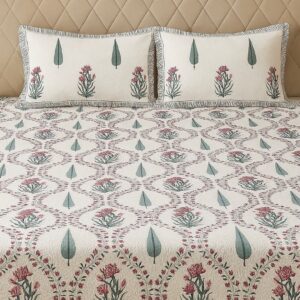 Handcrafted Jacquard Block Print Bedcover